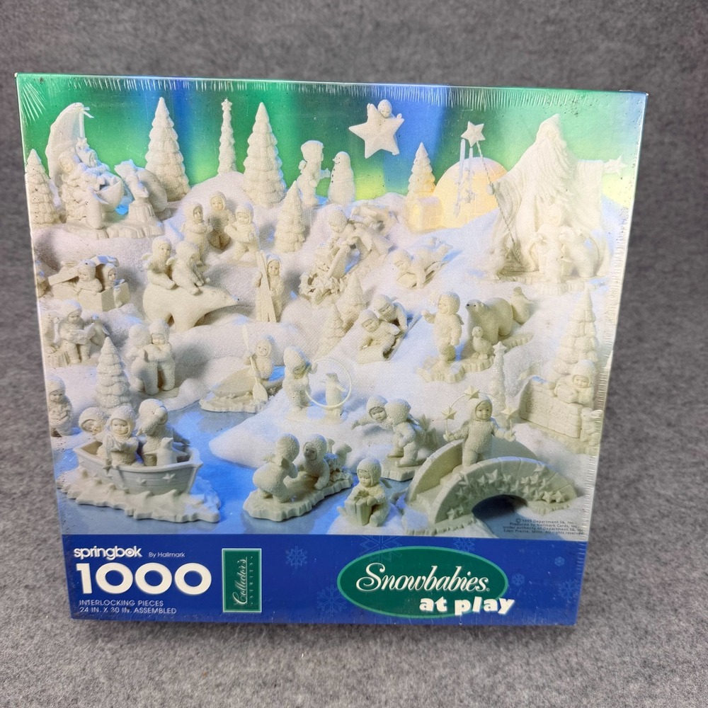 Springbok Snowbabies at Play 1000 Piece Jigsaw Puzzle 1995 Hallmark New Sealed